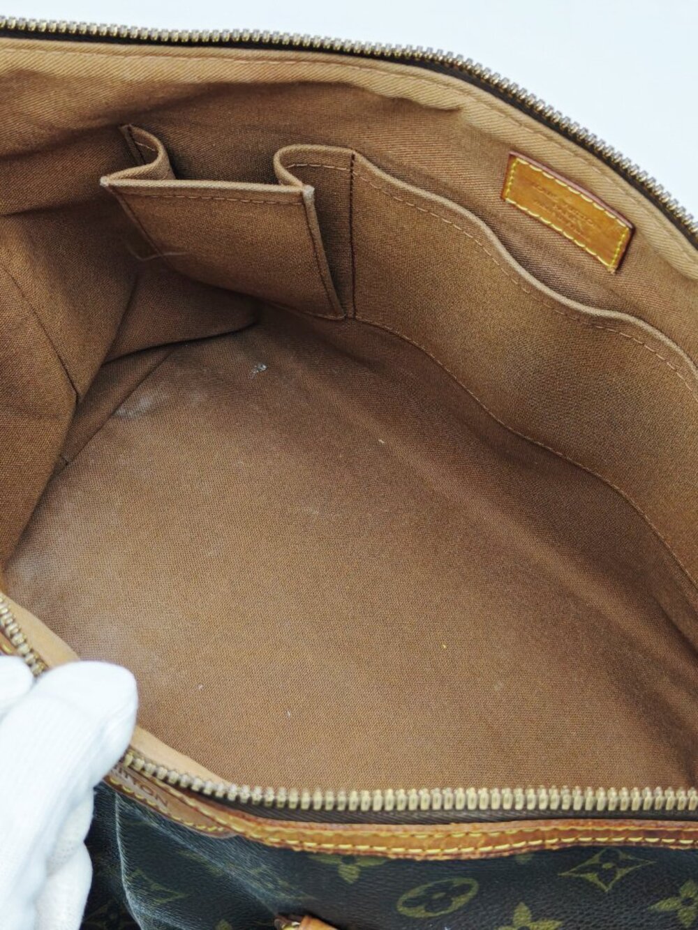 Louis Vuitton Monogram Palermo PM Tote Handbag Brown Canvas Top Handle Bag - Picture 11 of 13